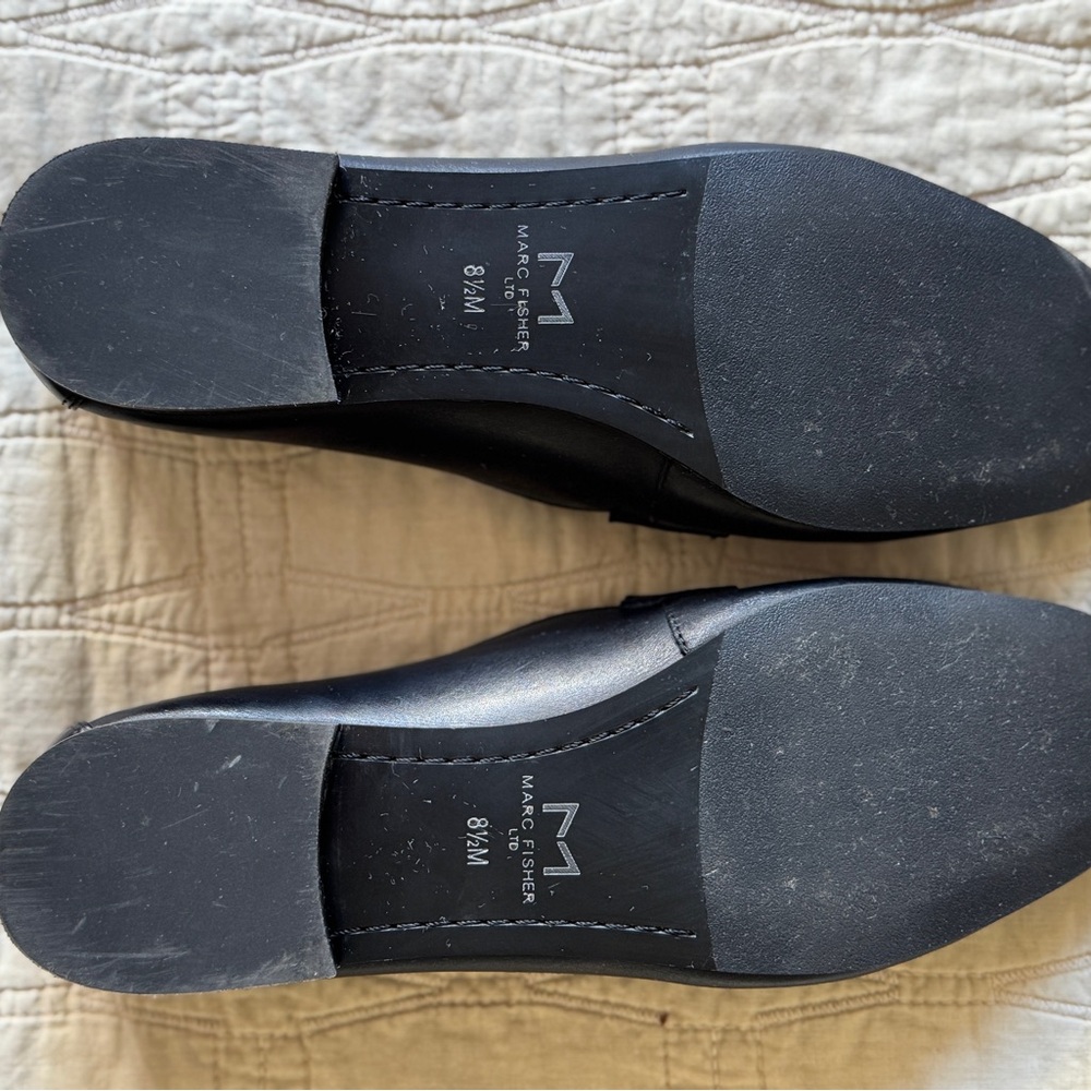 Marc Fisher Black Leather Loafers - Picture 3 of 5